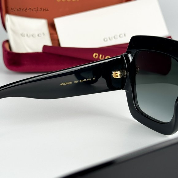 NEW Gucci GG0053SN 001 Black Gray Oversized Square Gradient Sunglasses - Picture 8 of 12